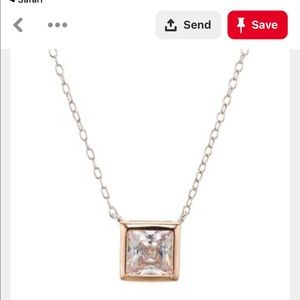 Square Solitaire Pendant Necklace